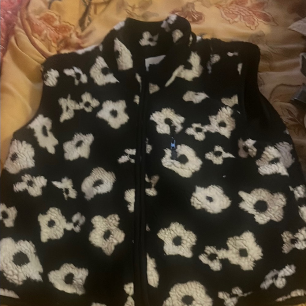 Black and White Floral Vest
